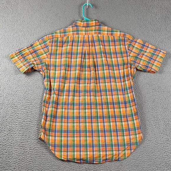 VTG Ralph Lauren Classic Fit Button Down Men's Medium Orange Plaid Preppy - Picture 8 of 8